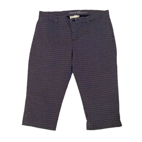 Khakis by Gap‎ Slim City Navy with White Polkadots Cropped Pants Size 10 - Picture 2 of 14
